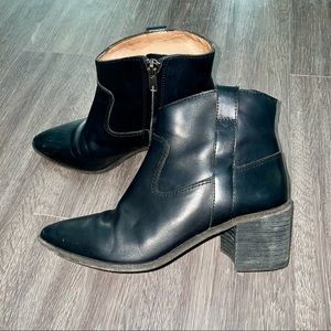 Madewell Black Leather Heeled Boots - Size 7